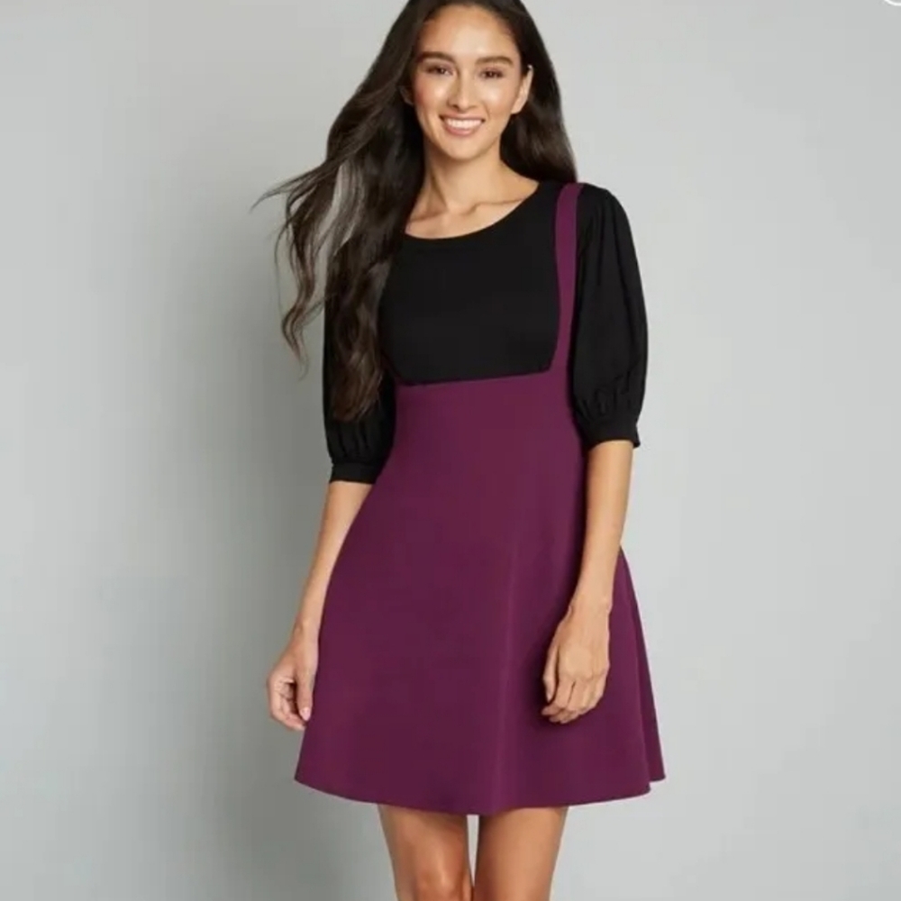 Modcloth Overall Winner Burgundy Red Skirt Overalls -  Suspender Dress